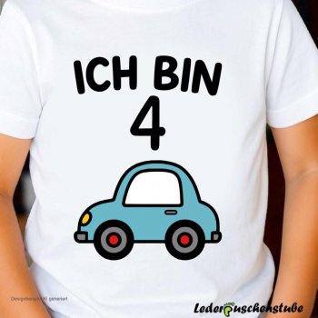 Plotterdatei Auto Geburtstag  auf T-Shirt Beispiel